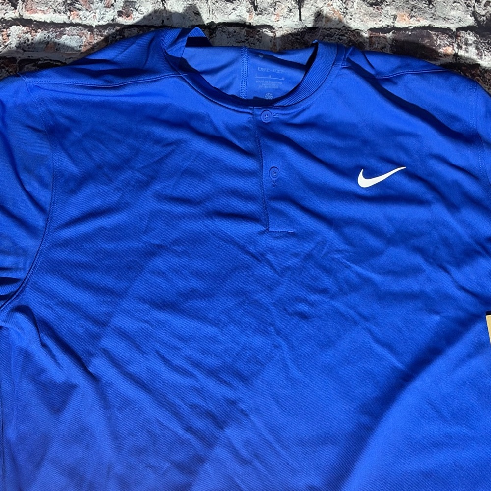 Nike Men's Royal Blue Short-Sleeve Polo with Swoosh - Picture 2 of 5